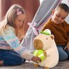 Ditucu Cute Tennis Capybara Plush Sports Pulling Stuffed Animals Capibara Plushies Toys Gifts for Kids Beige 9.8 inch