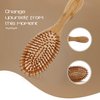 JewelryWe Oval Anti-Static Natural Bamboo Long Handle Hair Comb Air Cushion Health Hair Care Massage Brush