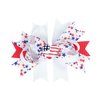 Koolgil 4Th of July Independence Day Amercian Flag Element Hair Clip Double Layer Swallowtail Bowknot Hair Clip and Stripe Stars Hair Clip for Children and Young Women (A-White)