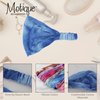 Motique Accessories Stretchy Headwrap Tye Dye Boho Wide Hair Band Yoga (Medium Blue)