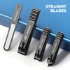 MILEILUOYUE Nail Clippers Set Black Stainless Steel Nail Cutter& Sharp Oblique Toe Nail Clipper & Nail File 4 Pieces, Metal tin Box for Men and Women Suitable for Gifts.