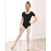 Stelle Leotard for Girls Toddler Ballet Leotards Dance Gymnastics Outfits with Bow Back (Black, 4T)