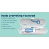 OrthoKey OrthoPod Dental Travel Case - Secure Storage for Aligners, Retainers, and Invisalign - Convenient Toothbrush and Toothpaste Holder - Clear Removable Grabber - Sterile Storage