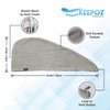 KEEPOZ Hair Towel Wrap Quick Dry 100% Cotton Super Absorbent Turban Head Wrap for Women with Button, Non Microfiber Anti Frizz Hair Products, Hair Cap for Curly, Long & Thick Hair (Grey Check, 2 Pcs)