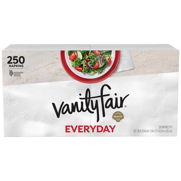 Vanity Fair Everyday Paper Napkins, 250 Count, Disposable Napkins Made Soft And Smooth For Everyday Meals