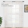 FINECITY Gold Tree Branch Sheer Curtains for Bedroom, Metallic Gold Foil White Sheer Curtains 96 Inch Length for Living Room, 52 x 96 Inch, 2 Panels