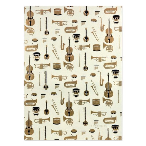 Instruments - Cream/Metallic Gold and Brown (21″×29″)
