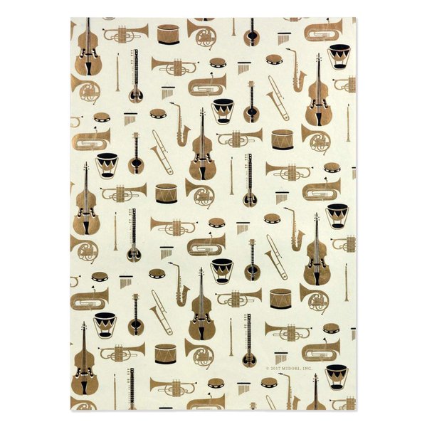 Instruments - Cream/Metallic Gold and Brown (21″×29″)