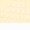 24 Pcs Short White Press on Nalis Square - YIHONGYAN Fake Nails Press ons Arcylic Glossy Full Cover False Nails with Aurora Milky White Summer Glitter Glue on Nails Nail Art Tip for Women Manicure