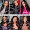Turuwu Wear and Go Glueless Wigs Human Hair Pre Plucked Pre Cut Body Wave Lace Front Wigs Human Hair for Women 5x5 HD Lace Closure Wigs Human Hair for Beginners 18Inch Natural Black 180% Density