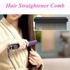 Flat Iron Comb Attachment Clip On, Comb Attachment For Flat Iron The Grip Comb For Flat Iron, Hot Comb For Women Hair, Hair Straightener Hair Straightening Comb, Pressing Combs For Black Hair（Black）