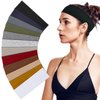 Sefiinh Headbands For Women Sweat Headband Yoga Elastic Head Bands Women's Hair Band Workout Hairbands Girls Accessories 12 Pack
