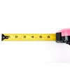 Apollo Tools Measuring Tape, 25 Foot, DT5002P, Nylon Blade, Lock Button, Belt Clip - Pink Ribbon - Pink