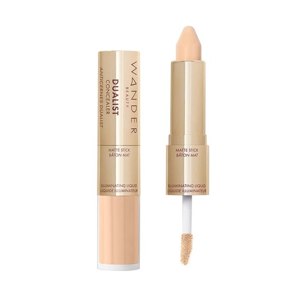 Wander Beauty Dualist Matte and Illuminating Concealer Makeup - Ivory Fair - Dual-Ended Matte Concealer Stick + Liquid Concealer - Full Coverage Concealer Brightens, Firms, & Hydrates - 0.28 fl oz