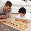 Point Games Solid Pine Mancala - Folding Board Game with Blue, Green, White Marbles- Portable Strategy Travel Game - Recommended Ages 6+