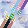 PrettyDiva Aurora Chrome Nail Powders - Mermaid Chrome Nail Powder Iridescent Pigment Pearl Mica Powder for Nail Art, White Irridescent Chrome Powder Pigment for Nails Chameleon Unicorn Powder Glitter