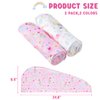 2 Pack Kids Microfiber Hair Drying Towel Girls Hair Drying Wrap Rapid Drying Hair Towel Wrap Unicorn Hair Drying Towel with Button for Women Girls Hair Turban for Wet Hair Wraps