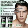 Hydrating Deep Cleaning Mens Face Wash,Daily Long Lasting Moisturizing Exfoliator Mens Face Scrub for All Skin Types,Gentle Oil Control Mens Skin Care Gifts Kit(2PCS)
