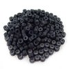 200 PCS 4.5mm Small Silicone Lined Micro Rings Links Beads Linkies For I Bonded Tip Stick Glue Hair Extensions - Color Black