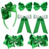 7PCS St. Patrick's Day Hair Bows Clips for Girls Lucky Shamrock Hair Clips Bows Women Girls St. Patrick's Day Costume Hair Accessories