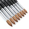 HOFASON 100% Pure Kolinsky Acrylic Nail Brush, Upscale Professional Kolinsky Sable Hair Acrylic Brush with Nature Wood Black Handle (Size 8)