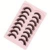 Gmagictobo Mink Lashes Cat Eye Fluffy False Eyelashes D Curl Russian Strip Lashes Pack Soft Wispy False Lashes 8 Pairs Multipack