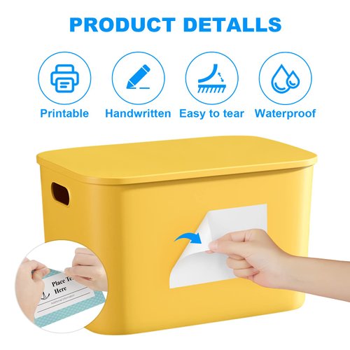 MaxGear 4x6 inch Removable Labels 100 Pcs, Water/Oil/Tear Resistants No Residue for Home Packing Box and Storage Bins, Matte White Paper Sheets, Permanent Strong Adhesive, Dries Quickly