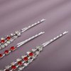 Rumtock Ruby Red Crystal Beads Forehead Chain Multi Layer Silver Hair Accessories for Women Girls Brides