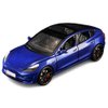 1/24 Diecast Model 3 Toy Car, Alloy Model 3 Model Car Pull Back Collectible Model 3 Vehicles with Light, 6 Open Doors, Exquisite Model 3 Diecast Car Model Toy for Kids Adults (Blue)