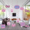 Cat Birthday Party Decorations Kitten Hanging Swirls, Assembled and Ready to Use, Pet Cat Meow Party Decor Supplies 24pcs Puppy Party Streamers Cat Paw Party Decor Banner