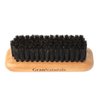 GranNaturals Palm Size Wide Boar Bristle Teasing Brush & Smoothing Brush for Slick Back Hair, Edge Control, Backcombing to Create Sleek Hairstyle - Wooden Wide Portable Handle