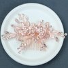 PTORIZNY Wedding Rhinestone Hair Comb Crystal Bride Hair Combs Flower Side Hair Combs Leaf Headpiece Bridal Hair Accessories for Women (Rose gold)