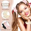 Yuxung 120 Pieces Silk Hair Scrunchies Bulk 3.94 Inches Stylish Satin Scrunchies Cute Satin Hair Tie Elastic Soft Ponytail Holder for Styling Women Hair Accessories Girls, 4 Colors