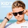 RIVBOS Kids Sunglasses Boys&girls with Strap Polarized Rubber Flexible Shades for Toddler and Children Age 3-10 RBK004-2 Black
