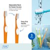 TEPE Supreme Soft Bristle Toothbrush, 3 Pack, for Sensitive Teeth and Gum Care, Battery Powered, Yellow, Orange, Green