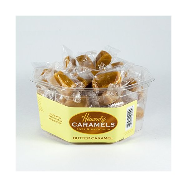 J Morgan Confections Heavenly Caramels, Butter Flavor (1 lb. 2 oz, 45 ct, Single-Pack); Gourmet, Artisan Soft and Chewy Butter Caramel Candies, Creamy and Smooth, Hand-Crafted Golden Treats