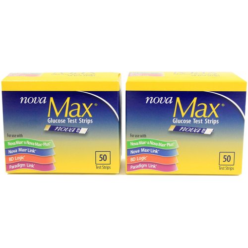 Nova Max Glucose Test Strips 50 ct - Pack of 2