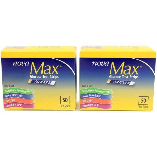 Nova Max Glucose Test Strips 50 ct - Pack of 2