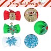 3pcs Christmas Bow Hair Clips for Girls, Red Green White Bow Hair Clips Sparkly Santa Clause Snowflake Xmas Tree Hair Barrettes, Christmas Hair Accessories Party Favors Gifts for Baby Girls Toddlers