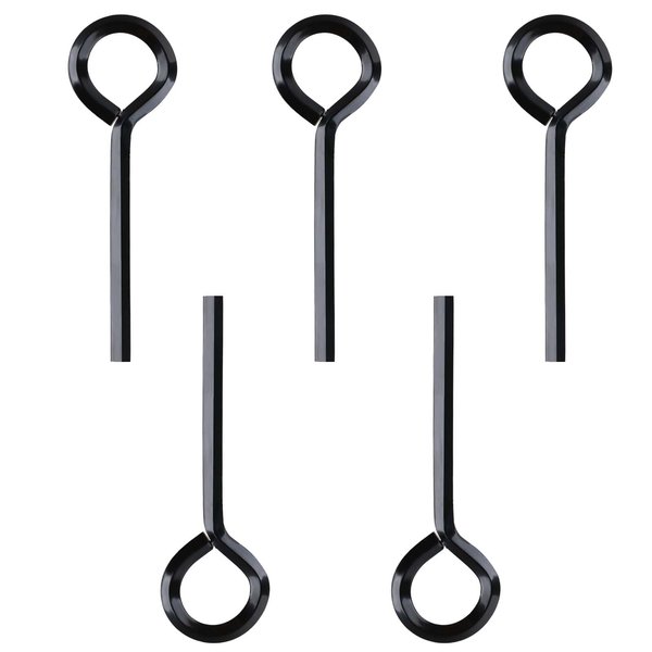 Abeillo 5 Pack 1/8" Allen Wrench, Hex Key for Push Bar Door, Standard Hex Dogging Key with Full Loop, Black Metal Allen Wrenches Keychain Door Keys