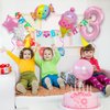 Ice Cream Birthday Decorations, 5 Pcs Dokuna Ice Cream Balloons 3rd Birthday Decorations for Girls, Giant Number 3 Foil Mylar Balloon, 3 Years Old Ice Cream Theme Birthday Party Supplies Decor (3rd)