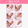 GLAMERMAID 2Pcs/Set Super Strong Nail Glue Remover for Press on Nails with Nail Glue Debonder Kit, Nail Glue with Brush for Nails Tip & Nail Glue Remover Glue off for Acrylic False Nails