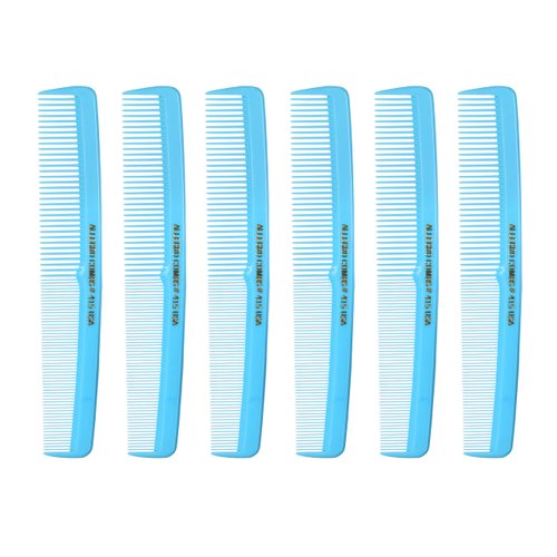 Allegro Combs #415 Combs for Women, 7 Inches Combs for Men, Parting Comb, Hair Comb, Comb for Men 6 Count (Baby Blue)