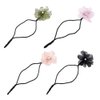Pokinge 4Pcs Hair Bun Floral Hairband Hair Bun Maker Diy Hairstyle Tool Flower Headband Hair Curler Elegant Hair Accessories For Women Girls