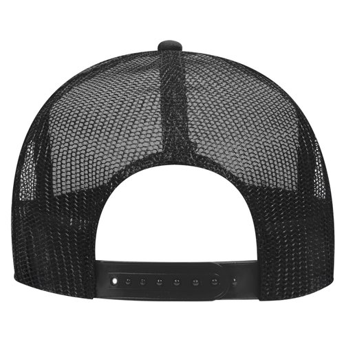OTTO Polyester Foam Front 5 Panel High Crown Mesh Back Trucker Hat - Blk/Wht/Blk