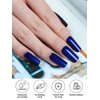 Kalolary Blue Gel Nail Strips, Blue Chrome Full Wrap Gel Nail Polish Stickers, Metallic Mirror Effect Nail Wrap Long Lasting Salon Quality, Nail File & Wood Stick(UV/LED Lamp Required）