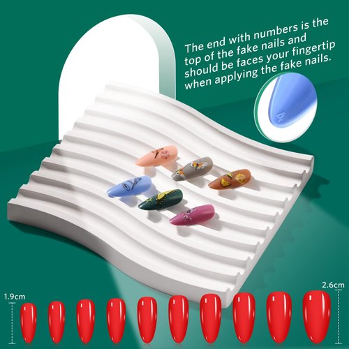 TsMADDTs Press On Nails Almond, 24 Colors Short Almond Fake Nails Press on Nails Medium Length with Nail Glues, Nail Tabs, Stickers & Tweezer for Nail Art DIY