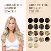 GOO GOO Clip in Hair Extensions Real Human Hair, 14inch 151g 7Pcs, 17A/60A Ash Blonde Highlighted Platinum Blonde, Remy Human Hair Extensions Clip ins for Women, Natural Human Hair