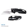 Cold Steel Tuff Lite 2.5" AUS8A Sheepsfoot Razor-Sharp Plain Blade 3.5" Griv-Ex Black Handle Pocket Folding Knife, Boxed