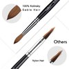 HOFASON 100% Pure Kolinsky Acrylic Nail Brush, Upscale Professional Kolinsky Sable Hair Acrylic Brush with Nature Wood Black Handle (Size 8)